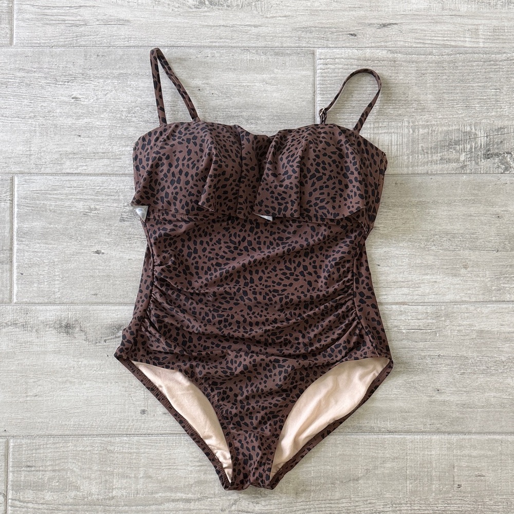 Brown Leopard One-Piece Swimsuit